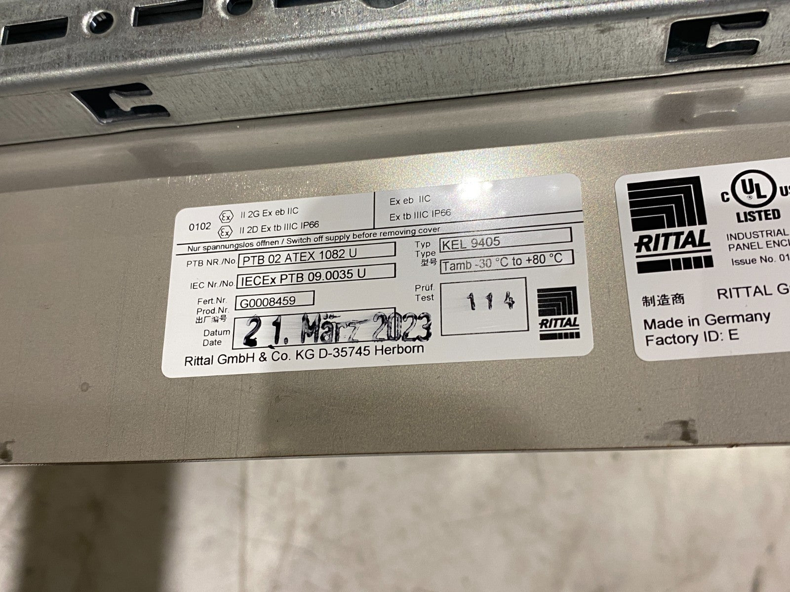 9405600 | Rittal KEL 9405.600 Stainless Steel Enclosure 600x600x210mm HOLE CUT - New – Open box - Maverick Industrial Sales