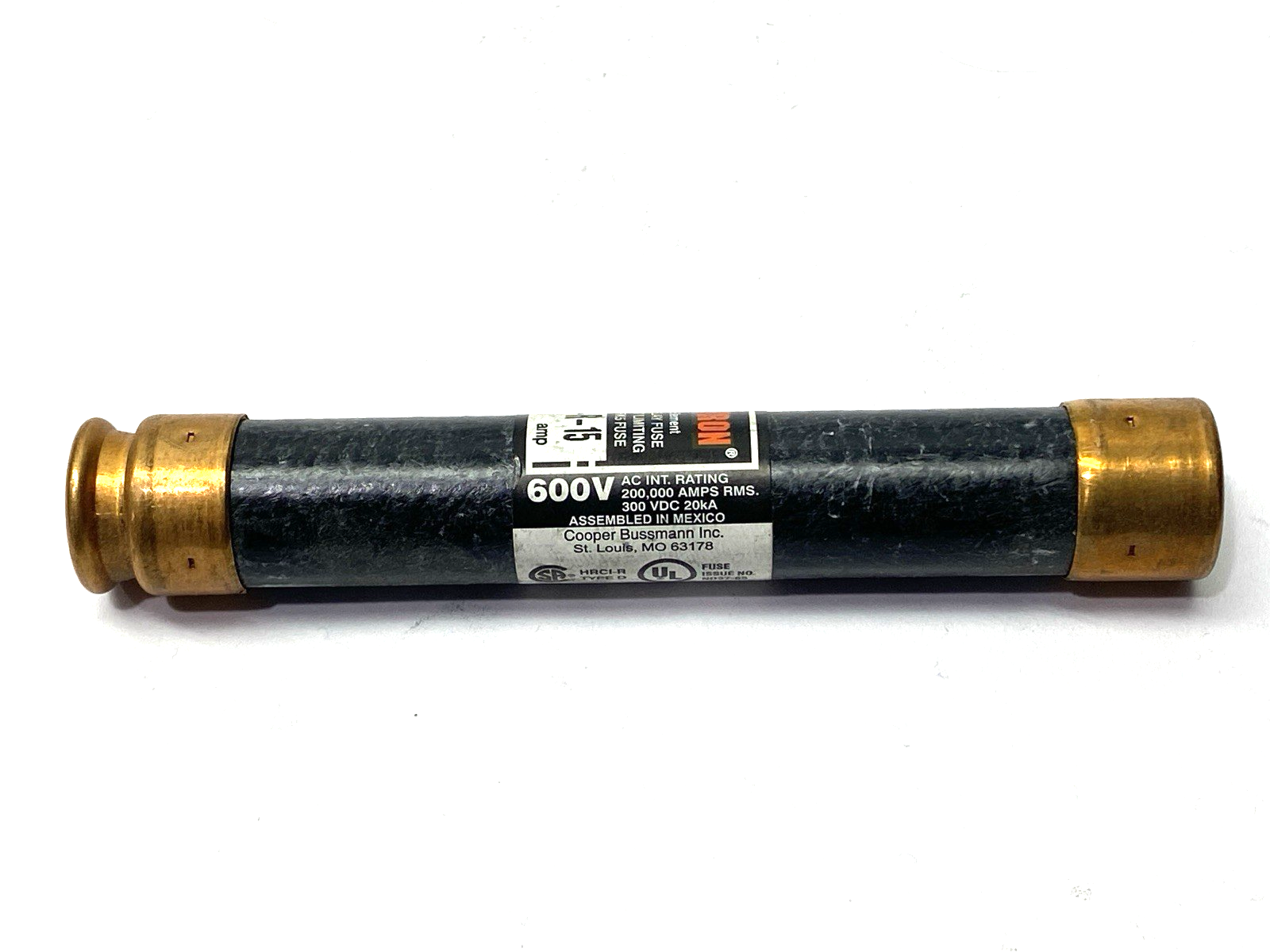 Fusetron FRS-R-15 Time-Delay Current Limiting Fuse Class RK5 600V 15A SHELFWARE - Maverick Industrial Sales