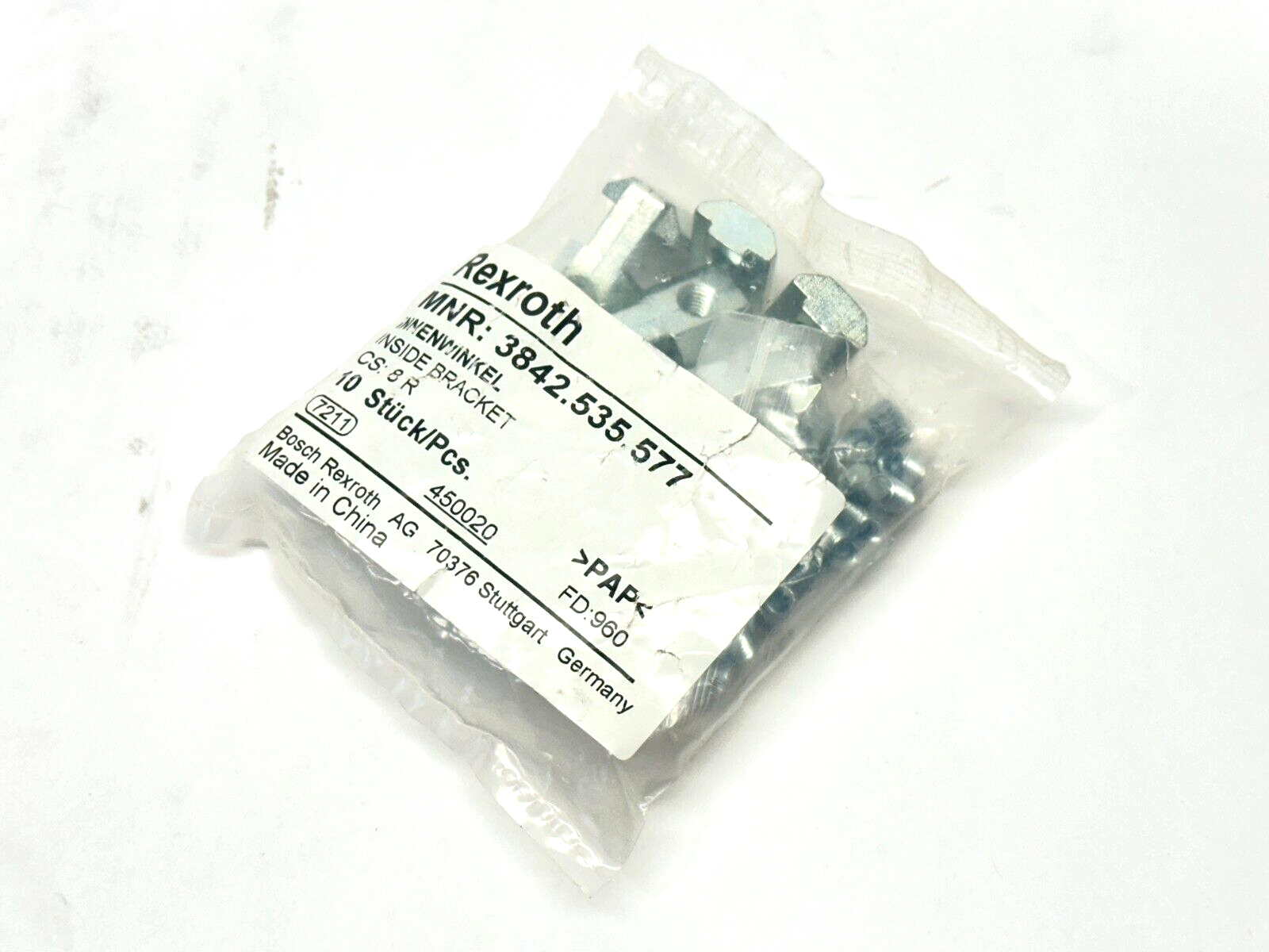Bosch Rexroth 3842535577 Inside Bracket 8 R PKG OF 10 - Maverick Industrial Sales