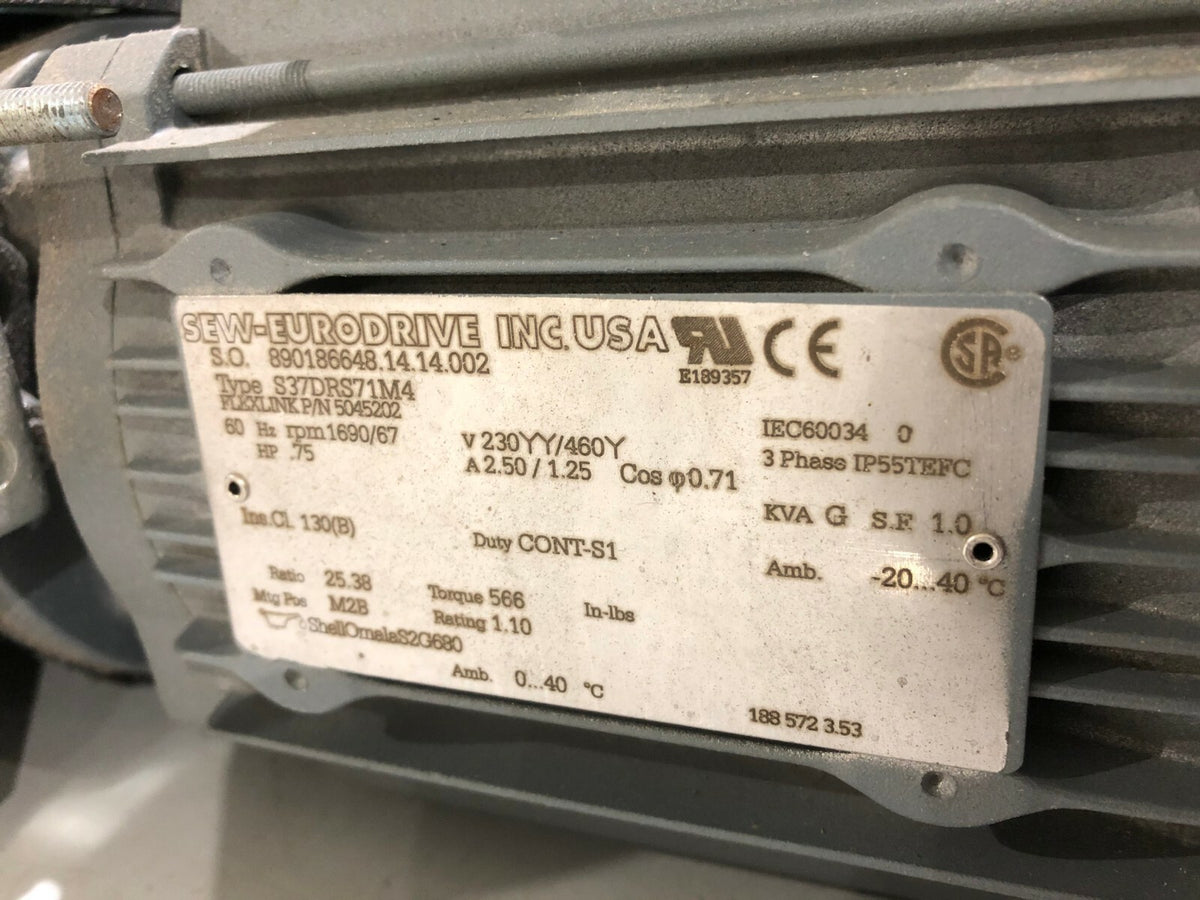 XLEB A65 | Flexlink / 5009440 Conveyor Drive Unit w/ Slipping Clutch, SEW Motor - Used - Maverick Industrial Sales