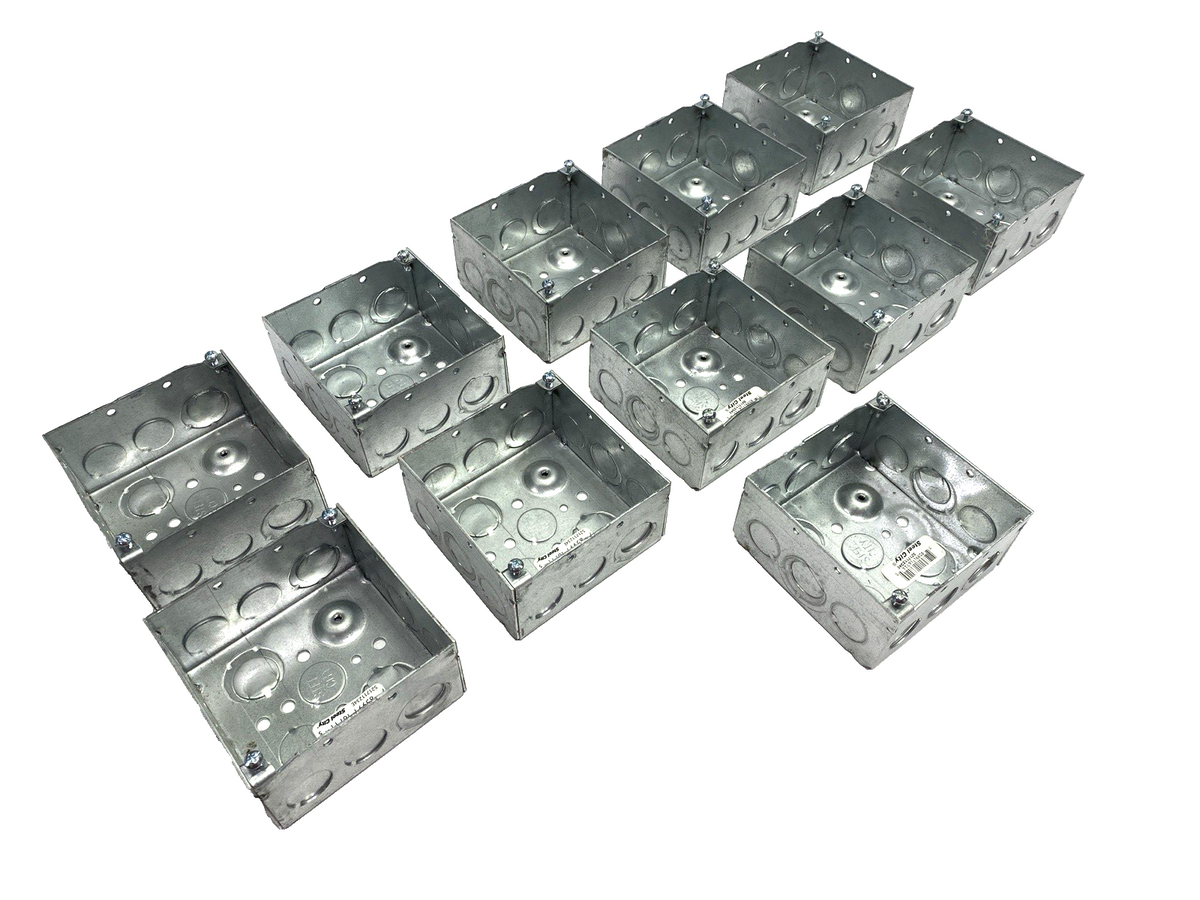 Steel City 521711234E Steel Outlet Box 4" x 2-1/8" D x 1/2" Knockouts LOT OF 11 - Maverick Industrial Sales
