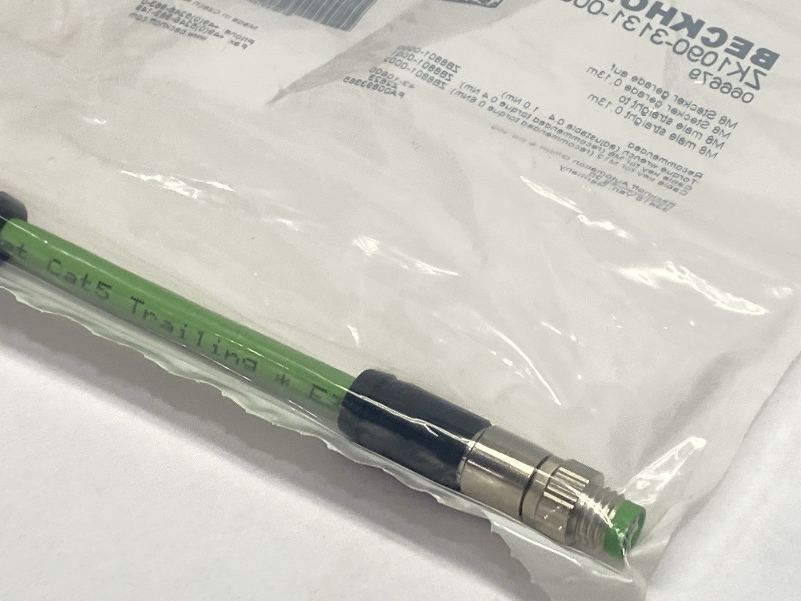 Beckhoff ZK1090-3131-0001 EtherCAT Extension Cable M8 4-Pin Male 0.13m - Maverick Industrial Sales