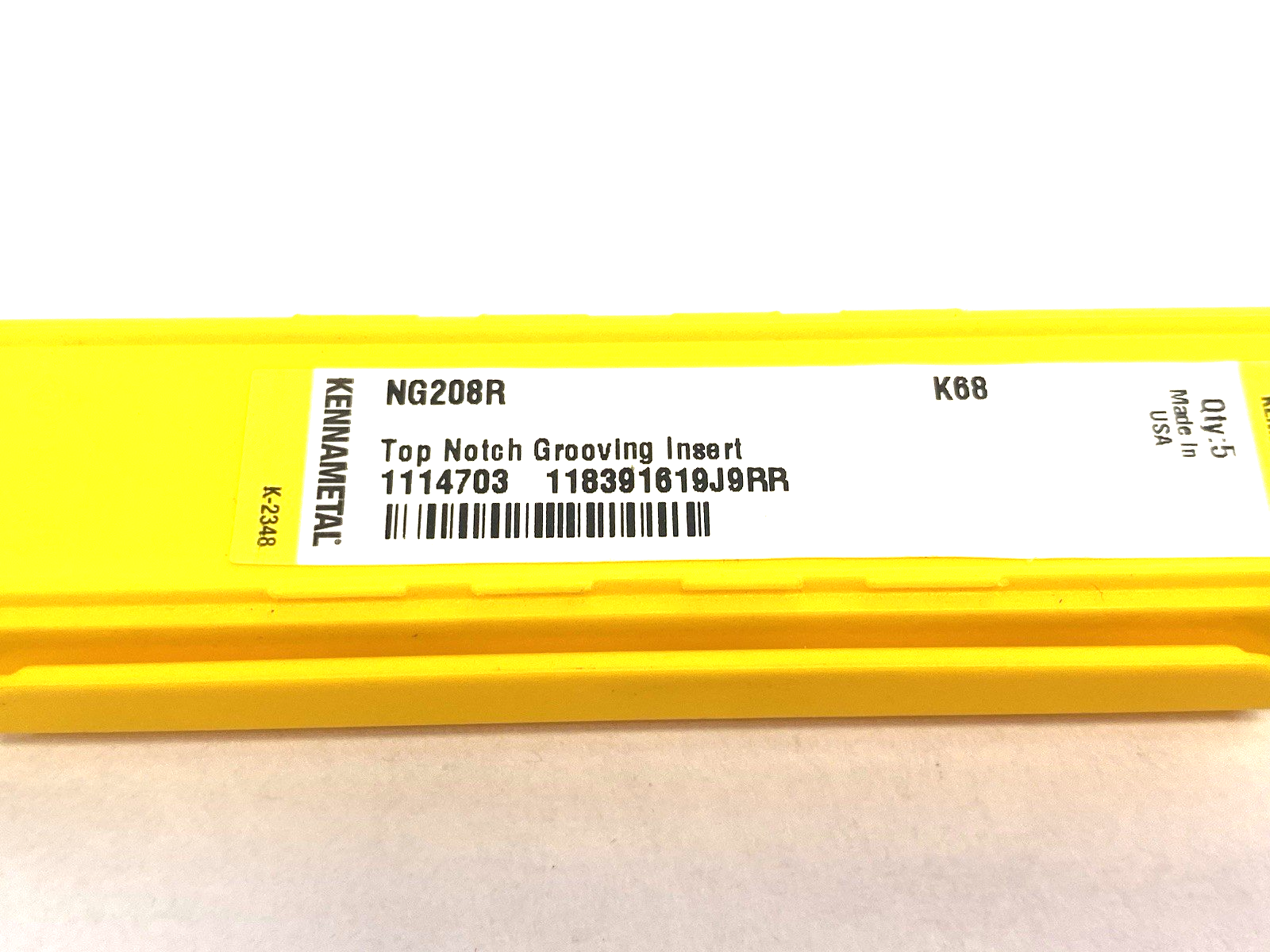 1114703 | Kennametal Top Notch™ Groove and Turn Insert Flat Top NG208R PKG OF 5 - New - Maverick Industrial Sales