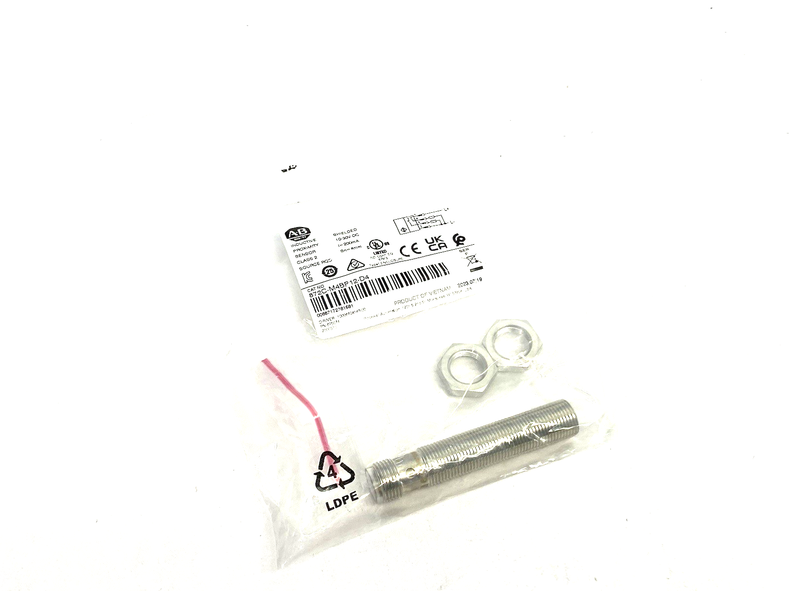 872C-M4BP12-D4 | Allen Bradley Ser. F Inductive Proximity Sensor 4mm Sense Distan. - New - Maverick Industrial Sales