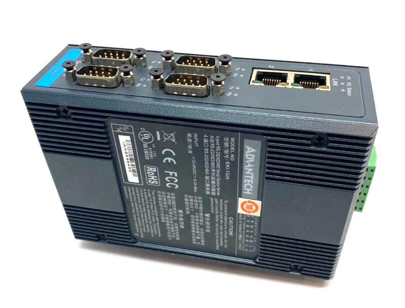 Advantech EKI-1524 Serial Device Server RS-232/422/485 4-Port 12~48VDC - Maverick Industrial Sales