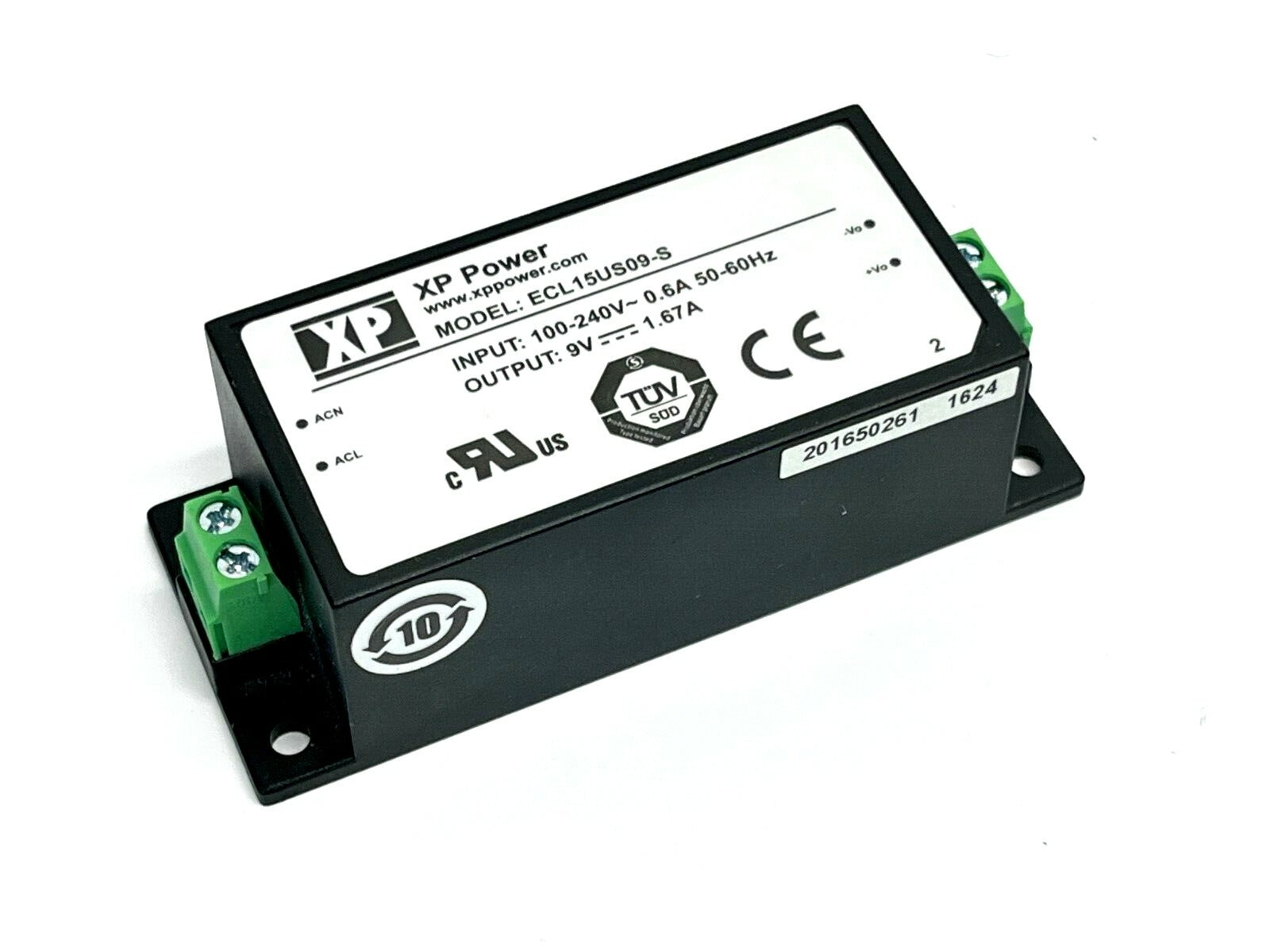 ECL15US09-S | XP Power Enclosed AC DC Converter 100-240V Input 9V Output - Used - Maverick Industrial Sales
