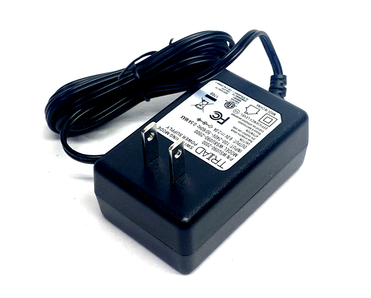 Triad Magnetics WSU090-2000 Power Supply Wall Plug, 100-240VAC 9VDC LOT OF 2 - Maverick Industrial Sales