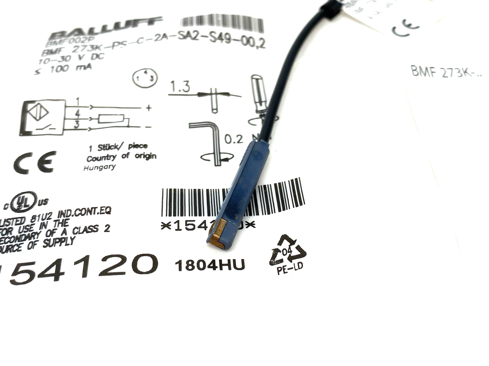 Balluff BMF002P C-Slot Magnetic Field Sensor BMF 273K-PS-C-2A-SA2-S49-00,2 - Maverick Industrial Sales