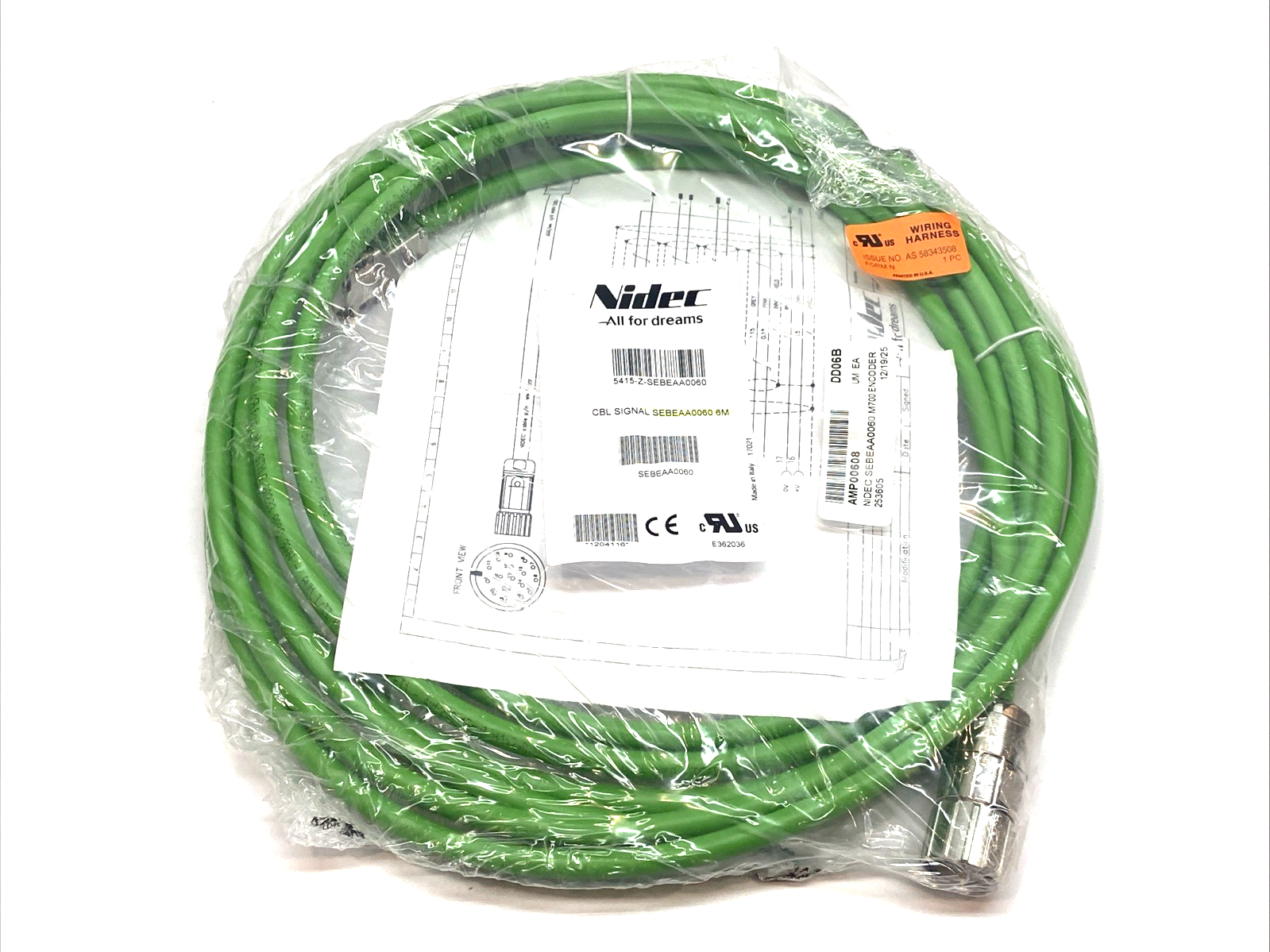 NIDEC 5415-Z-SEBEAA0060 CBL 17 Pin to DB15 Encoder Servo Signal Cable 6m - Maverick Industrial Sales
