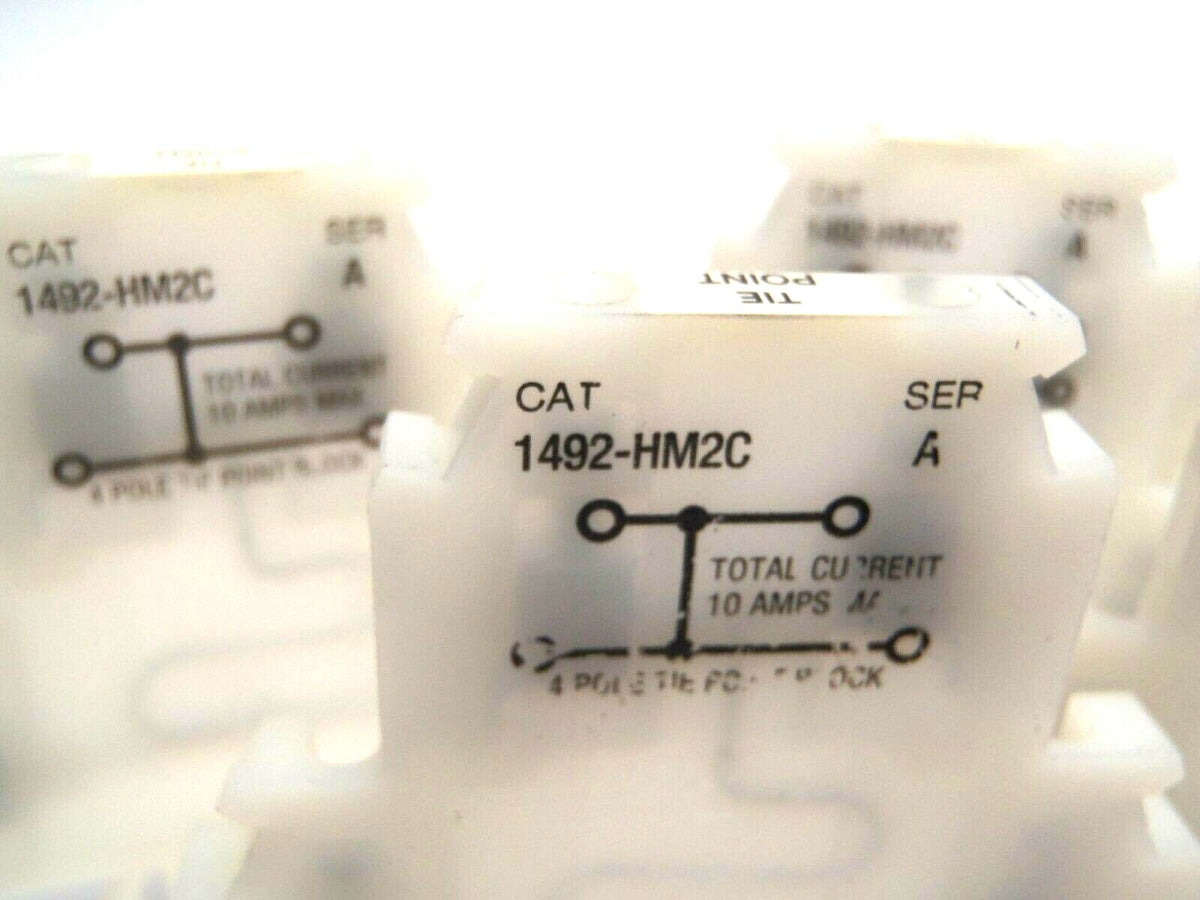1492-HM2C | Allen Bradley 4-Pole Tie Point Terminal Blocks Ser A 10A LOT OF 9 - Used - Maverick Industrial Sales