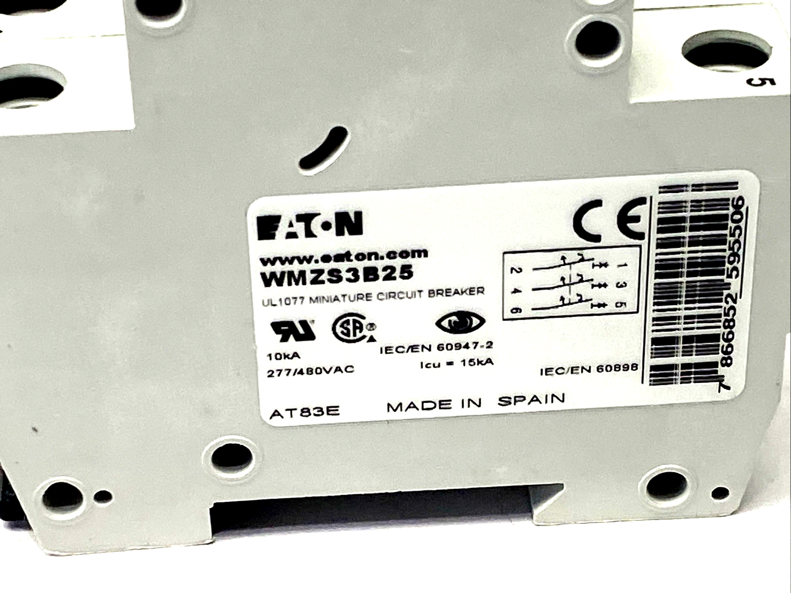 Eaton WMZS3B25 Supplementary Protector Circuit Breaker 3P 25A B-Curve - Maverick Industrial Sales