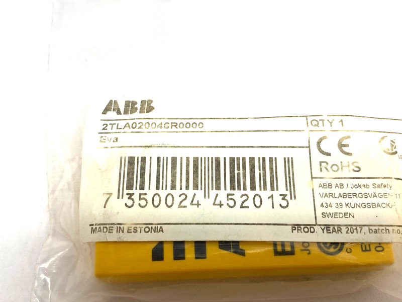 ABB 2TLA020046R0000 Eden Eva Jokab Safety Detector for Bolt Switching Contact - Maverick Industrial Sales