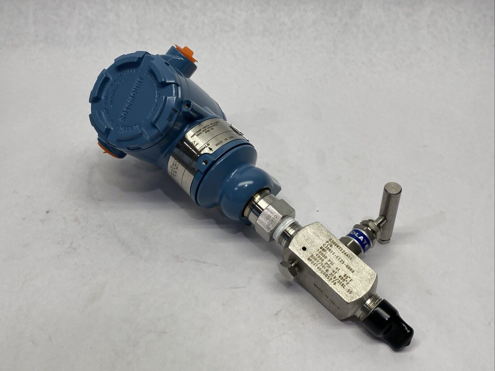 Rosemount 3051TA1A2B21AB4E5Q4S5 Pressure Transmitter w/ 0306RT12AA11 Manifold - Maverick Industrial Sales