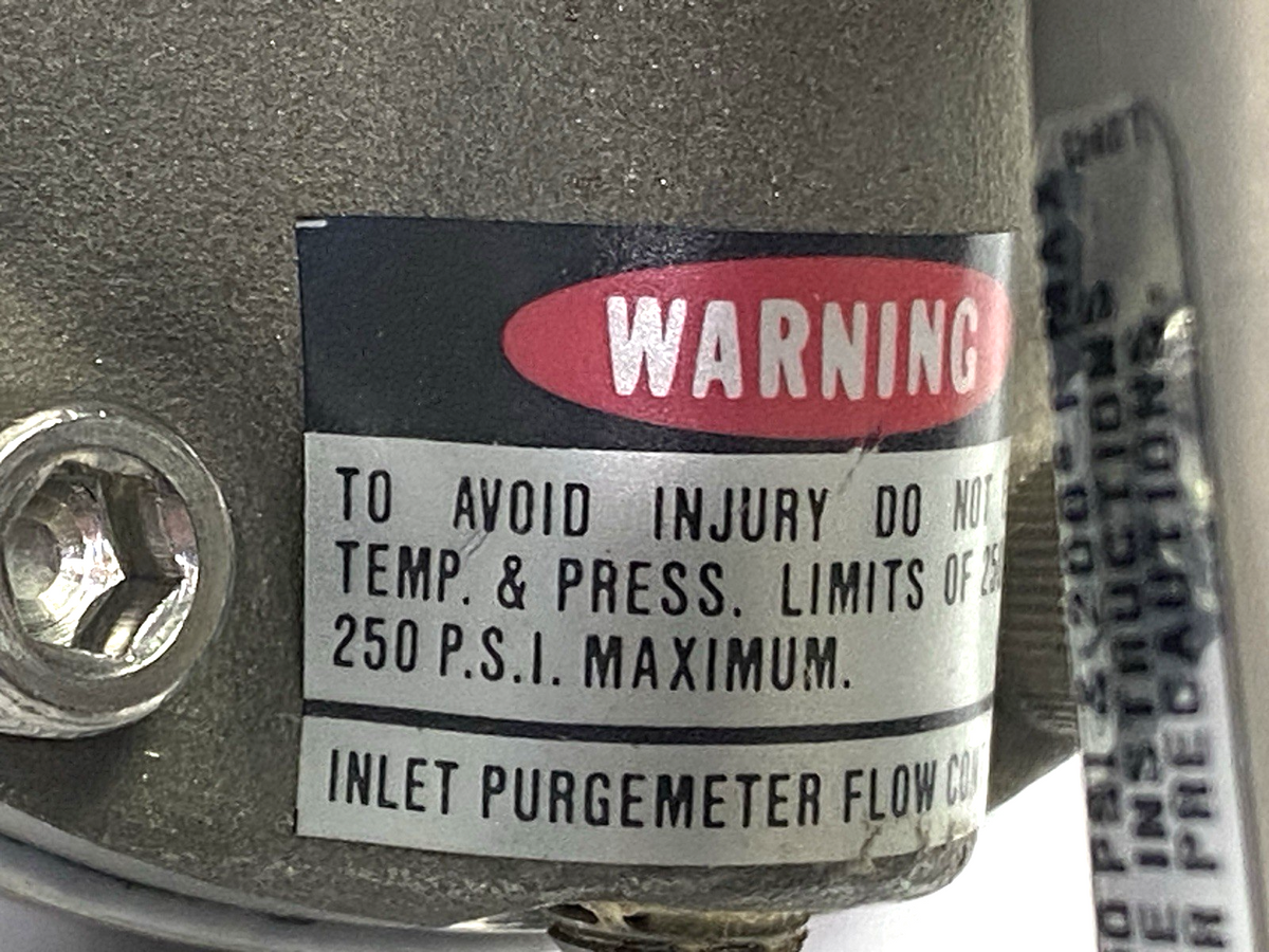 Wallace & Tiernan 22B101S1SX2 Inlet PurgeMeter Flow Controller 200PSI - Maverick Industrial Sales