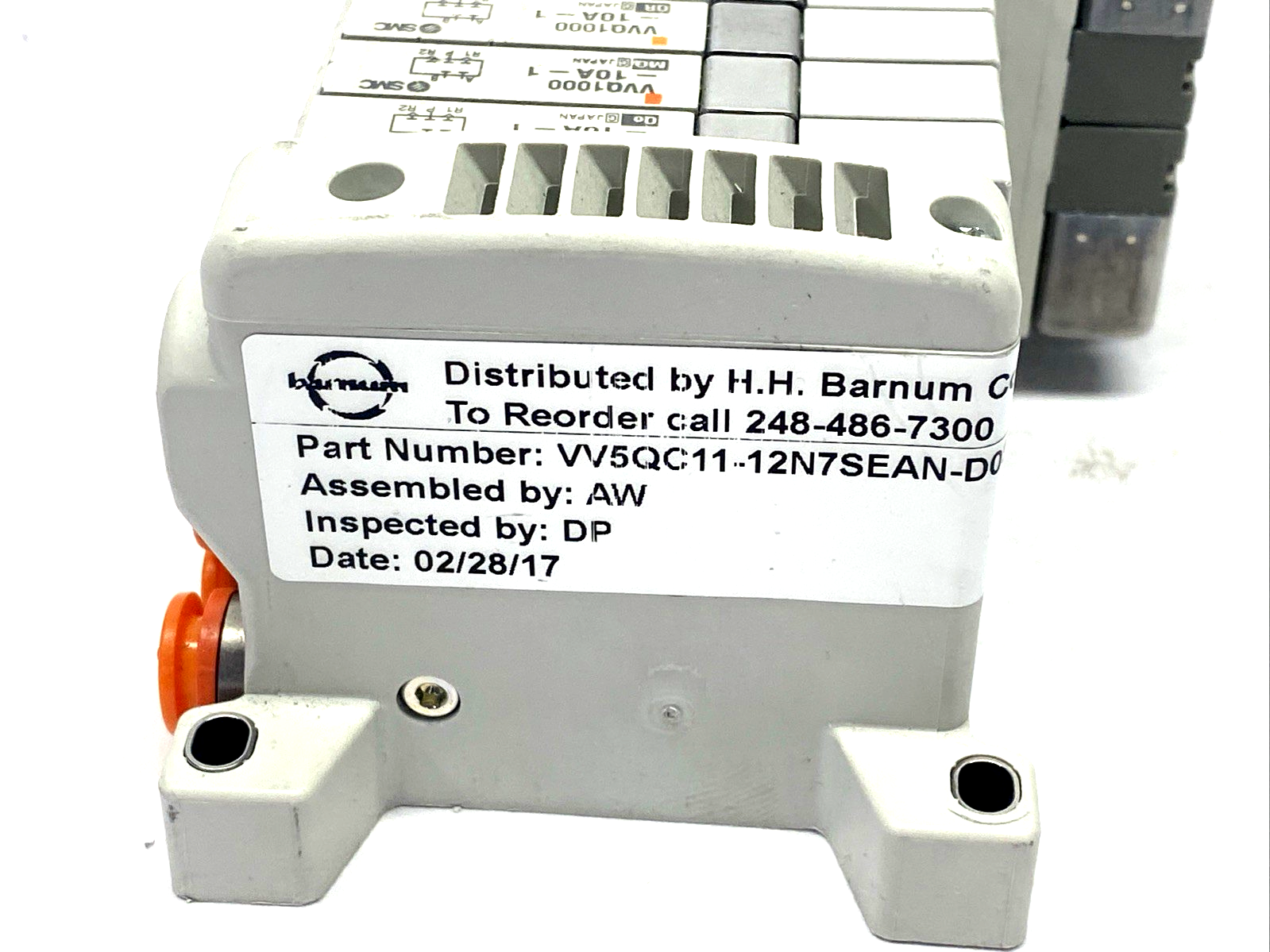 SMC VV5QC11-12N7SEAN-D0S Pneumatic Solenoid Valve Manifold, 12-Station - Maverick Industrial Sales