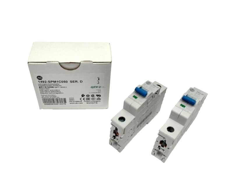 Allen Bradley 1492-SPM1C050 Ser. D Supplementary Circuit Breaker, 1P 5A, 2-PACK - Maverick Industrial Sales