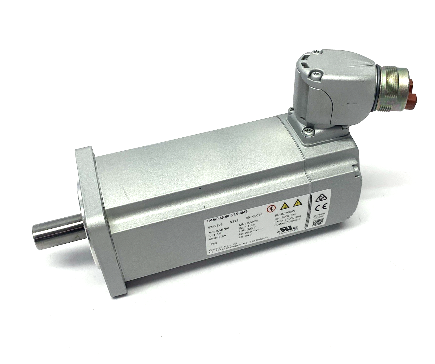Festo EMMT-AS-60-S-LS-RMB Servo Motor, AC Synchronous, 190W 60mm Flange 5242199 - Maverick Industrial Sales