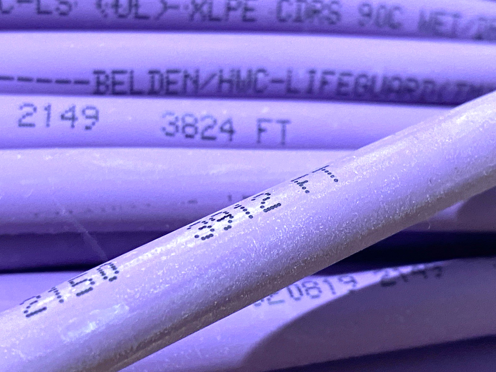 Belden UE1601BW Type EX Thermocouple Cable, 1 Pr#16, XLPE Ins Pur, Purple, 900' - Maverick Industrial Sales