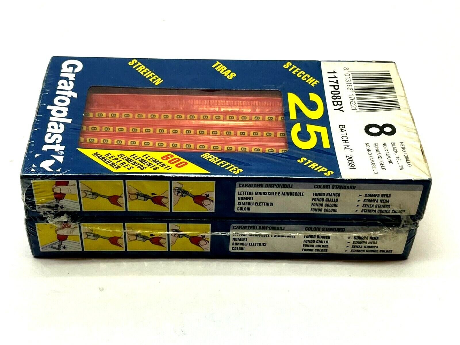 Grafoplast 117P08BY Wiremarker Strips LOT OF 50 - Maverick Industrial Sales