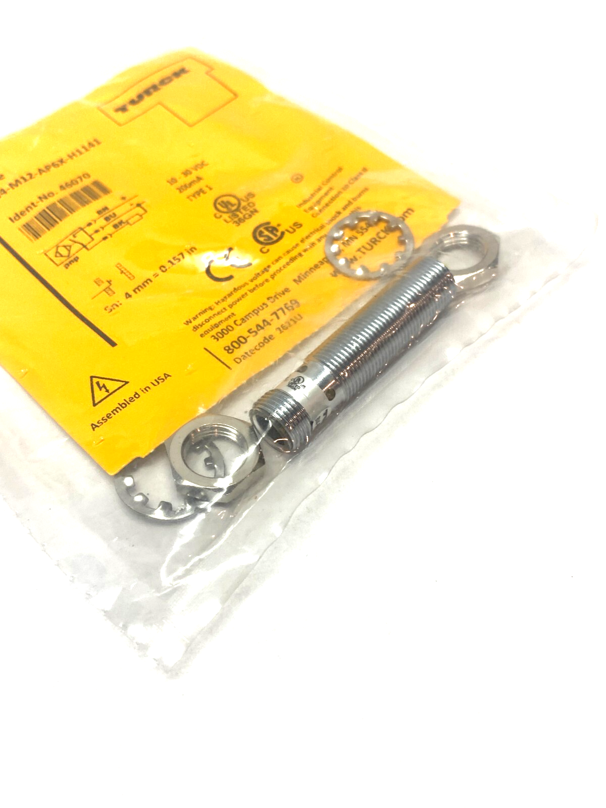 Turck BI4-M12-AP6X-H1141 Inductive Proximity Sensor, 10-30VDC, 46070 - Maverick Industrial Sales