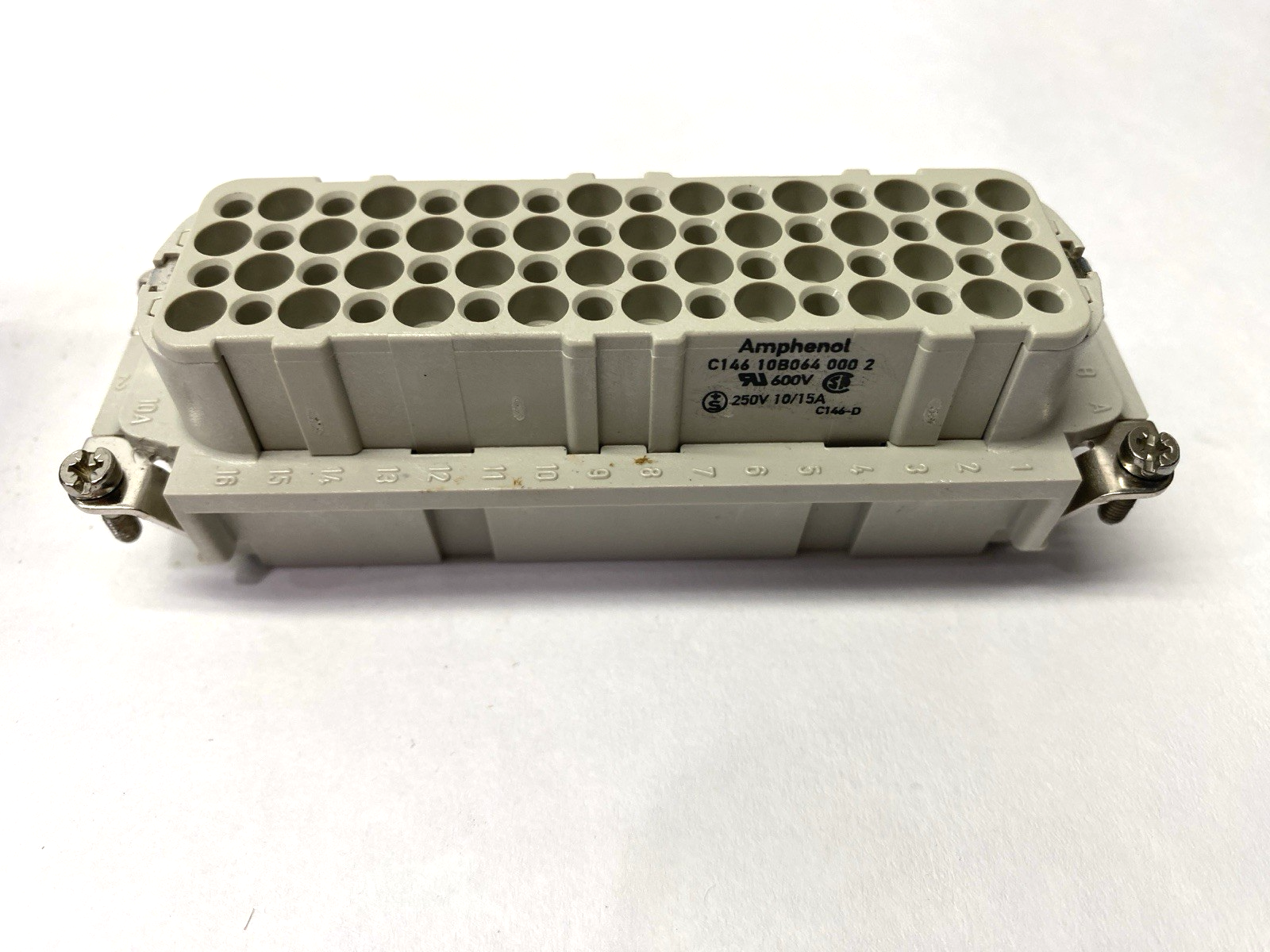 Amphenol C14610B0640002 Connector w/ Harting Han B Hood Side Entry 2 Levers M32 - Maverick Industrial Sales