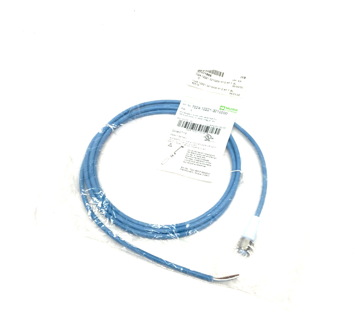 Murrelektronik 7024-12221-3210200 Single Ended M12 Steel Female Cordset 0° A-cod - Maverick Industrial Sales
