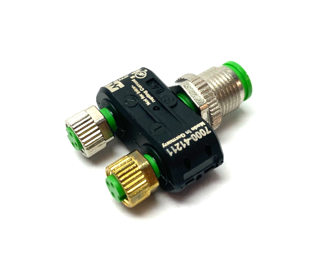 Murrelektronik 7000-41211-0000000 SlimLine T-Coupler M12 Male / 2x M8 3-Pol Fem - Maverick Industrial Sales