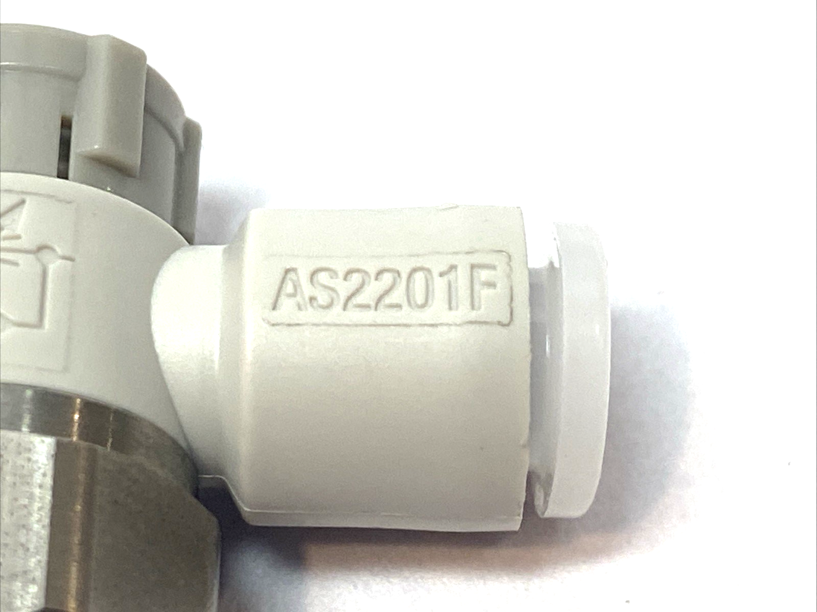 AS2201FG-G01-06A | SMC Pneumatic Speed Flow Control Valve, Elbow, 1/8" - New – Open box - Maverick Industrial Sales