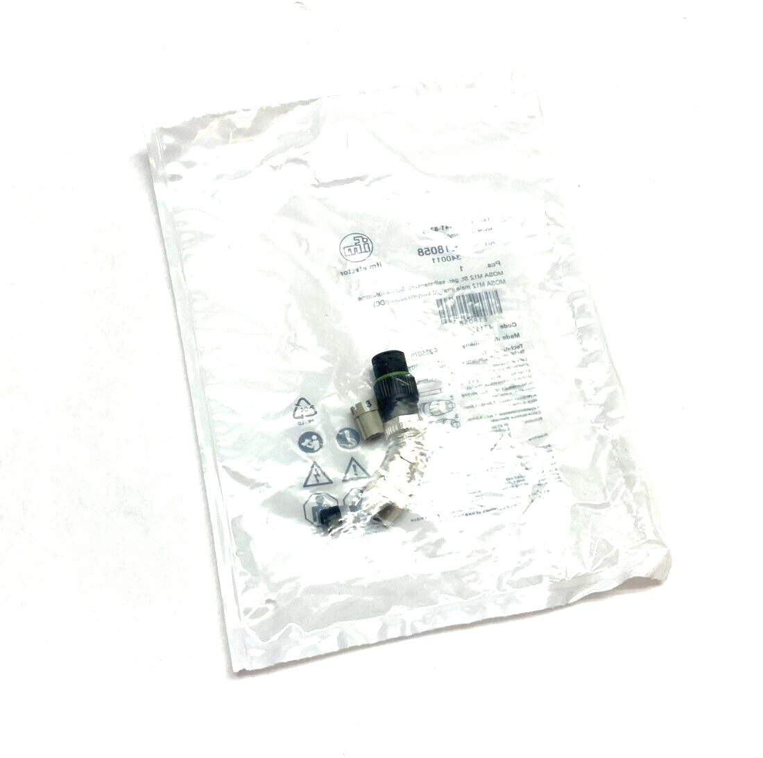 Ifm Efector E18058 Straight M12 Male Field Wireable Connector 4-Pin 340011 - Maverick Industrial Sales