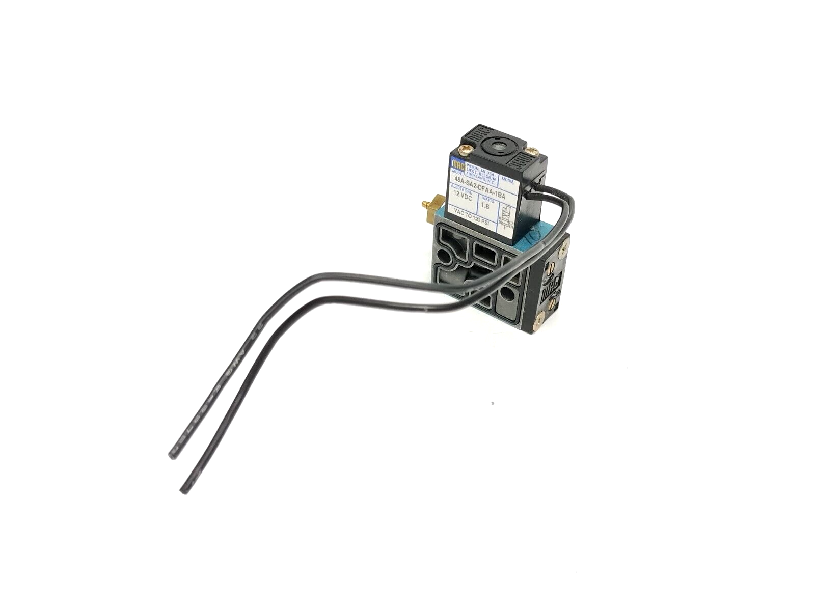 MAC Valves 45A-SA2-DFAA-1BA Solenoid Valve 1/8" NPT 12VDC 1.8W - Maverick Industrial Sales
