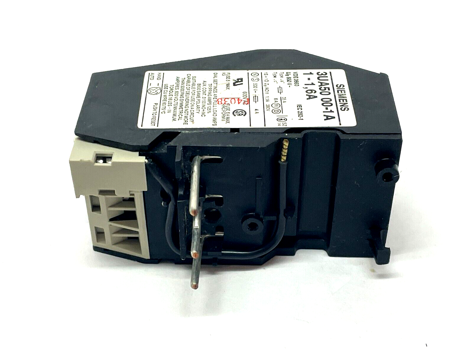 Siemens 3UA5000-1A 1-1,6A Overload Relay - Maverick Industrial Sales