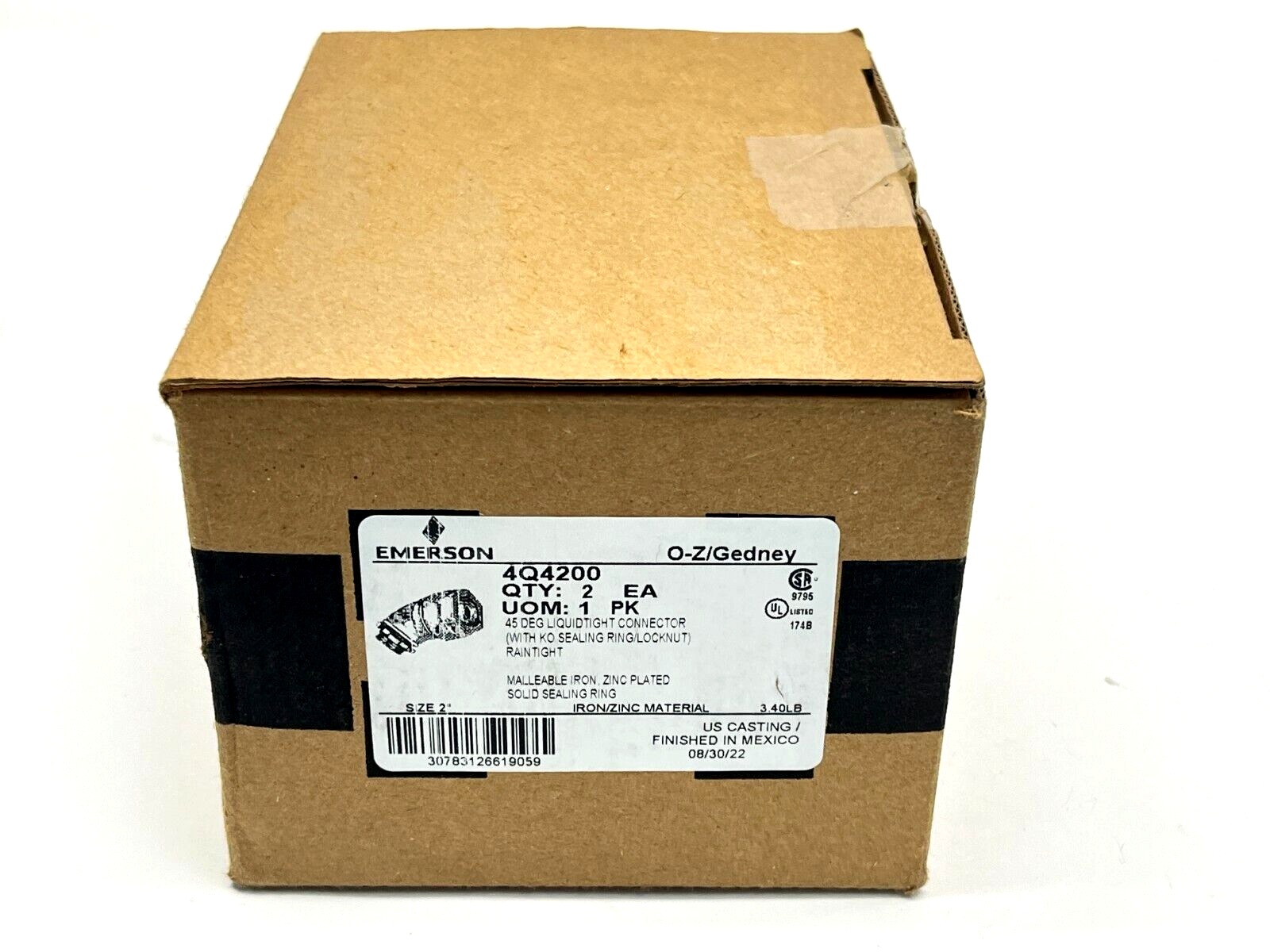 Emerson 4Q4200 Liquidtight Connector 45 Degree Raintight 2" - Maverick Industrial Sales