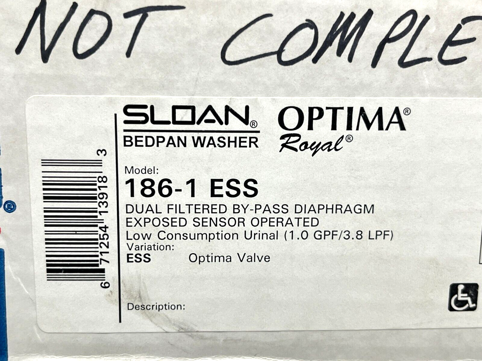 Sloan 3452673 Model 186-1 ESS Incomplete Part Set - Maverick Industrial Sales
