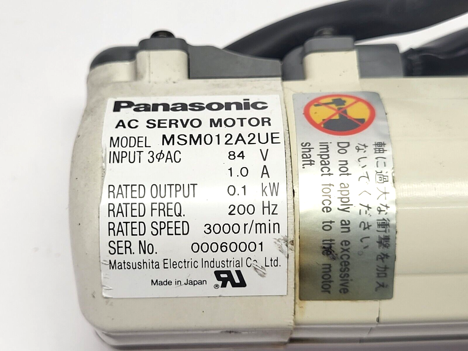 Panasonic MSM012A2UE AC Servo Motor - Maverick Industrial Sales