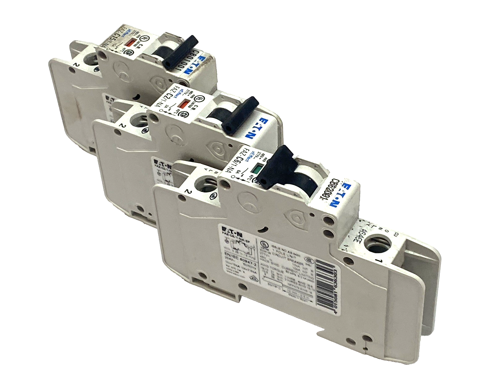 Eaton FAZ-C6/1-NA Mini Circuit Breaker 6A 1P C Curve 277/480VAC LOT OF 3 - Maverick Industrial Sales