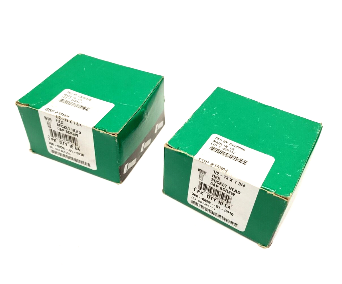 1/2-13 X 1 3/4,10594,360-0828-61-0010 | 1/2"-13 x 1-3/4" Hex Socket Head Cap Screws 10PK 697264105949 LOT OF 2 - New - Maverick Industrial Sales
