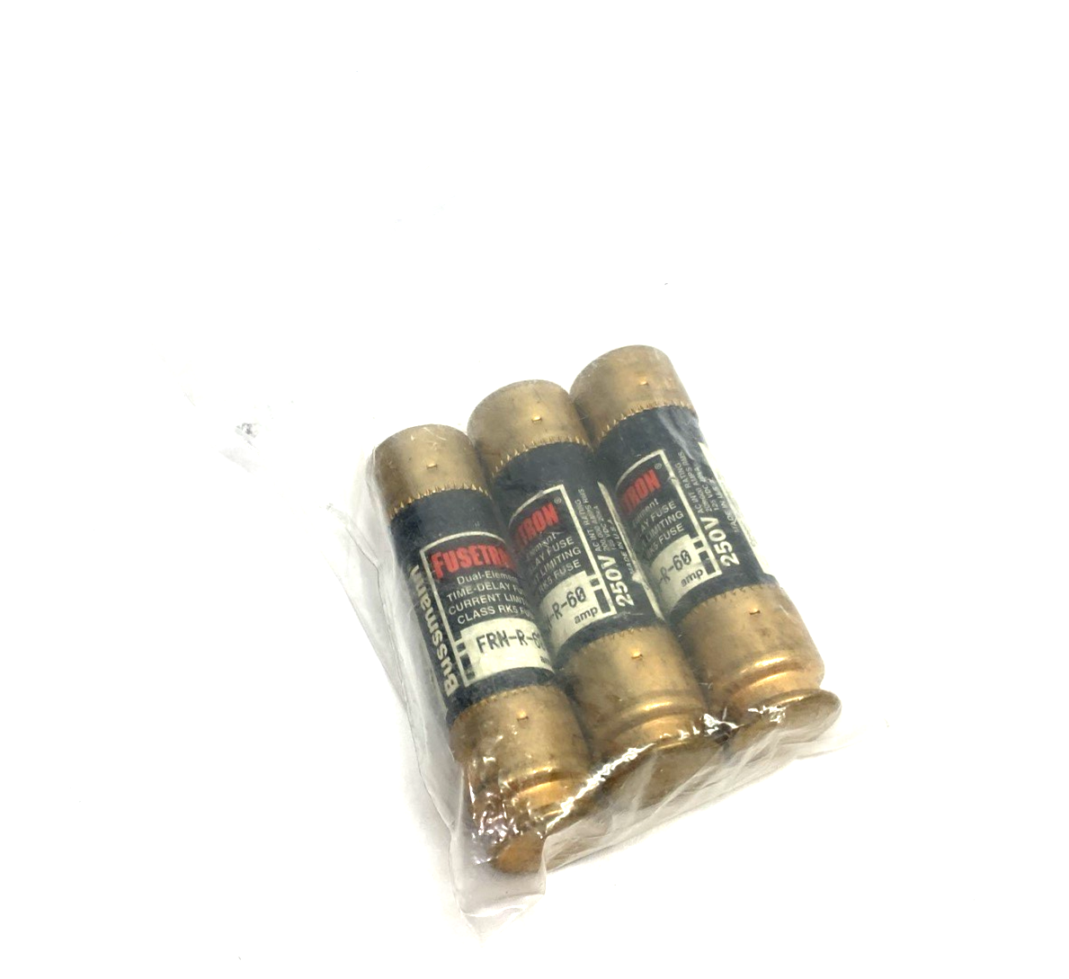 FRN-R-60 | Fusetron Dual-Element Time Delay Fuse, Current Limiting, LOT OF 3 - New Other - Maverick Industrial Sales