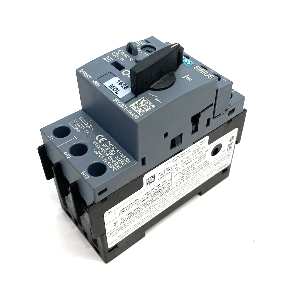 Siemens 3RV2021-1AA10 SIRIUS Motor Protection Circuit Breaker Size S00 - Maverick Industrial Sales