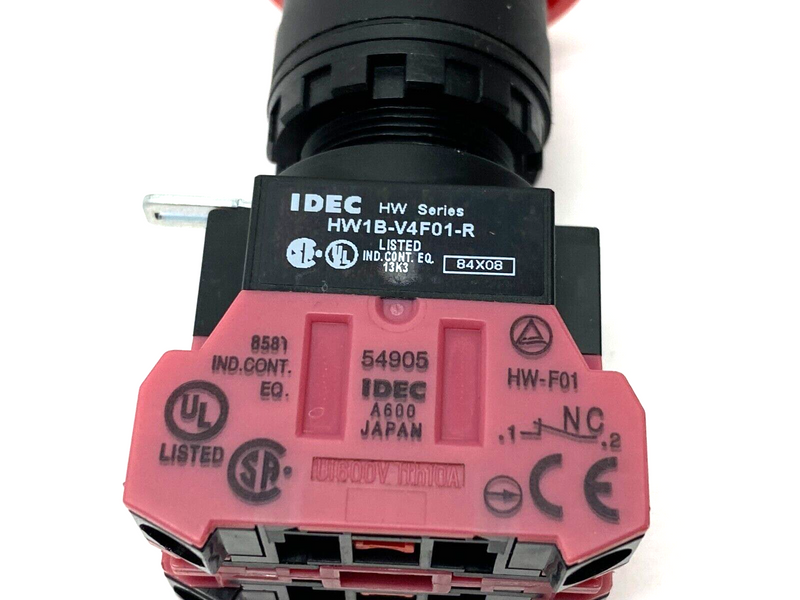 IDEC HW1B-V4F01-R Emergency Stop Pushbutton Twist Release 22mm - Maverick Industrial Sales