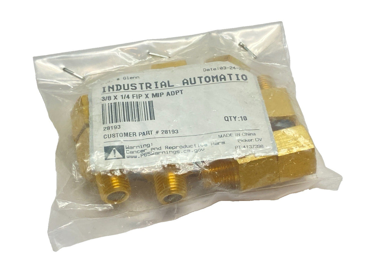 28193 | Midland Industries Adapter 3/8" Female NPTF x 1/4" Male NPTF LOT OF 10 - New – Open box - Maverick Industrial Sales