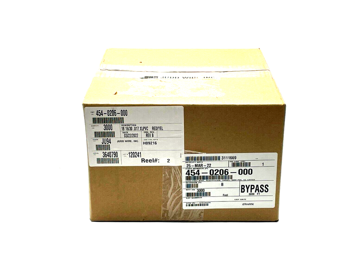 H09216 | Judd Wire Lead Wire 18AWG 300V Red/Yellow 3000ft Legnth - New - Maverick Industrial Sales