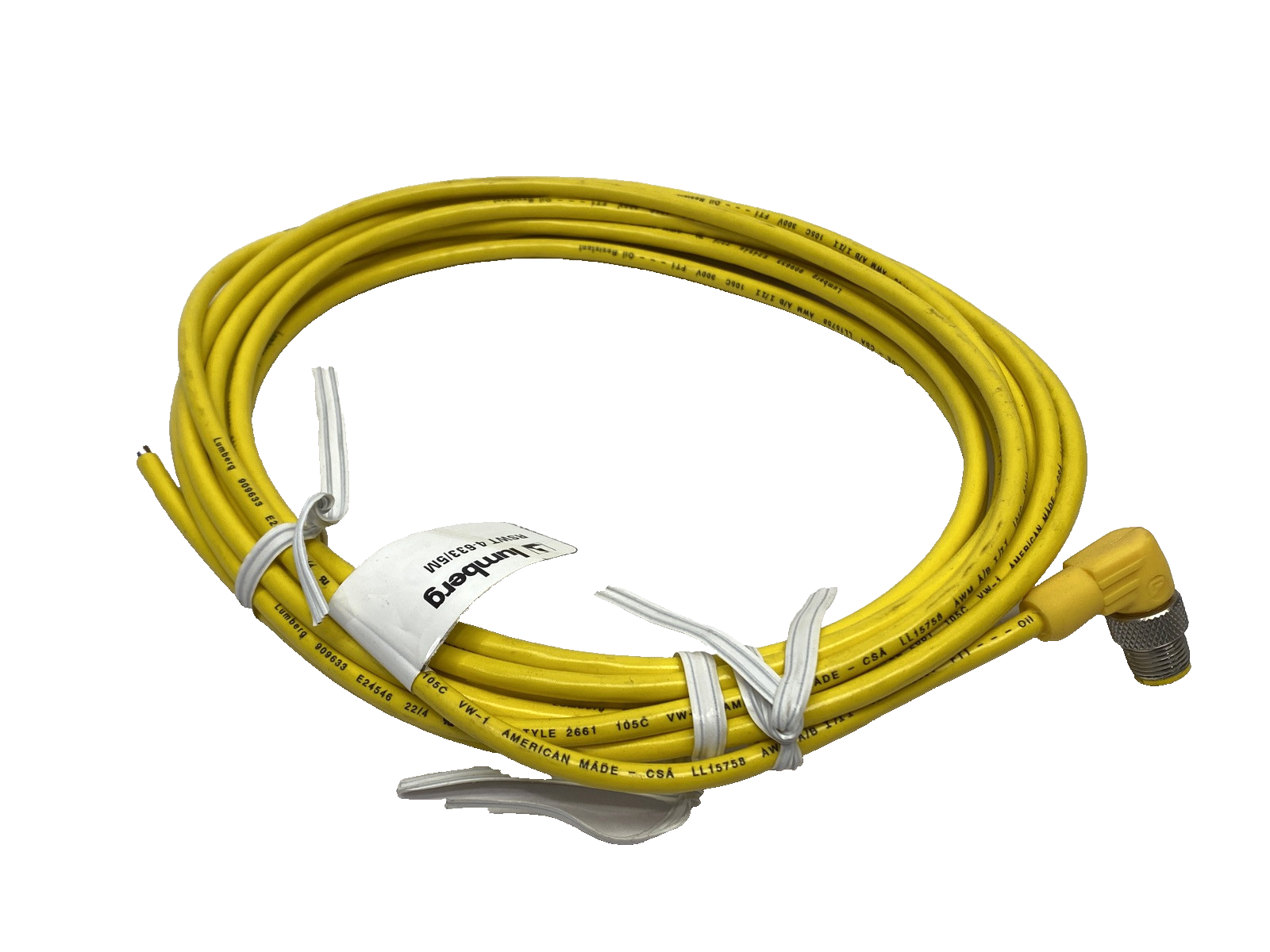 Lumberg Automation RSWT 4-633/5M Single-Ended M12 Male 4-Pin Cordset 600001941 - Maverick Industrial Sales