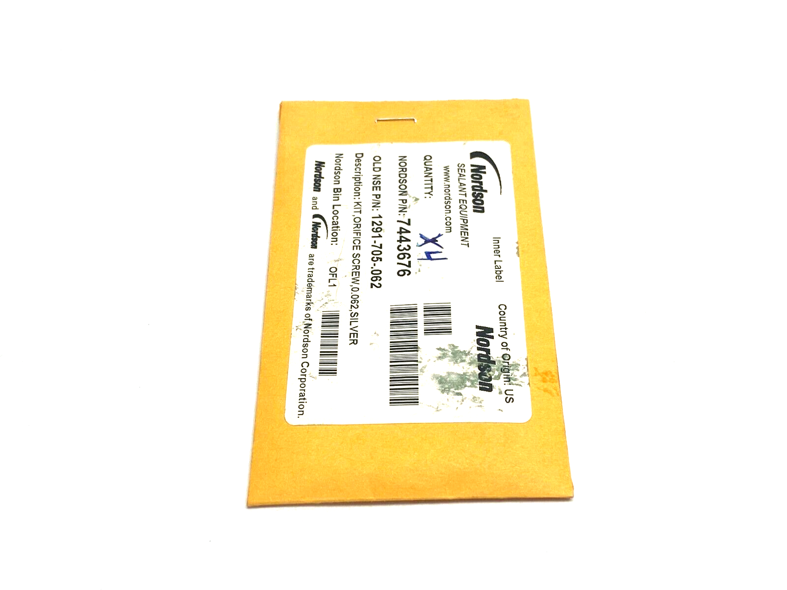 Nordson 7443676 Orifice Screw Kit, 0.062, Silver PKG OF 4 - Maverick Industrial Sales