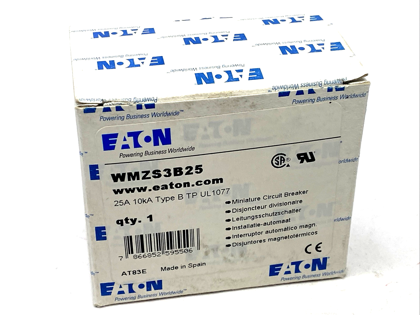 Eaton WMZS3B25 Supplementary Protector Circuit Breaker 3P 25A B-Curve - Maverick Industrial Sales
