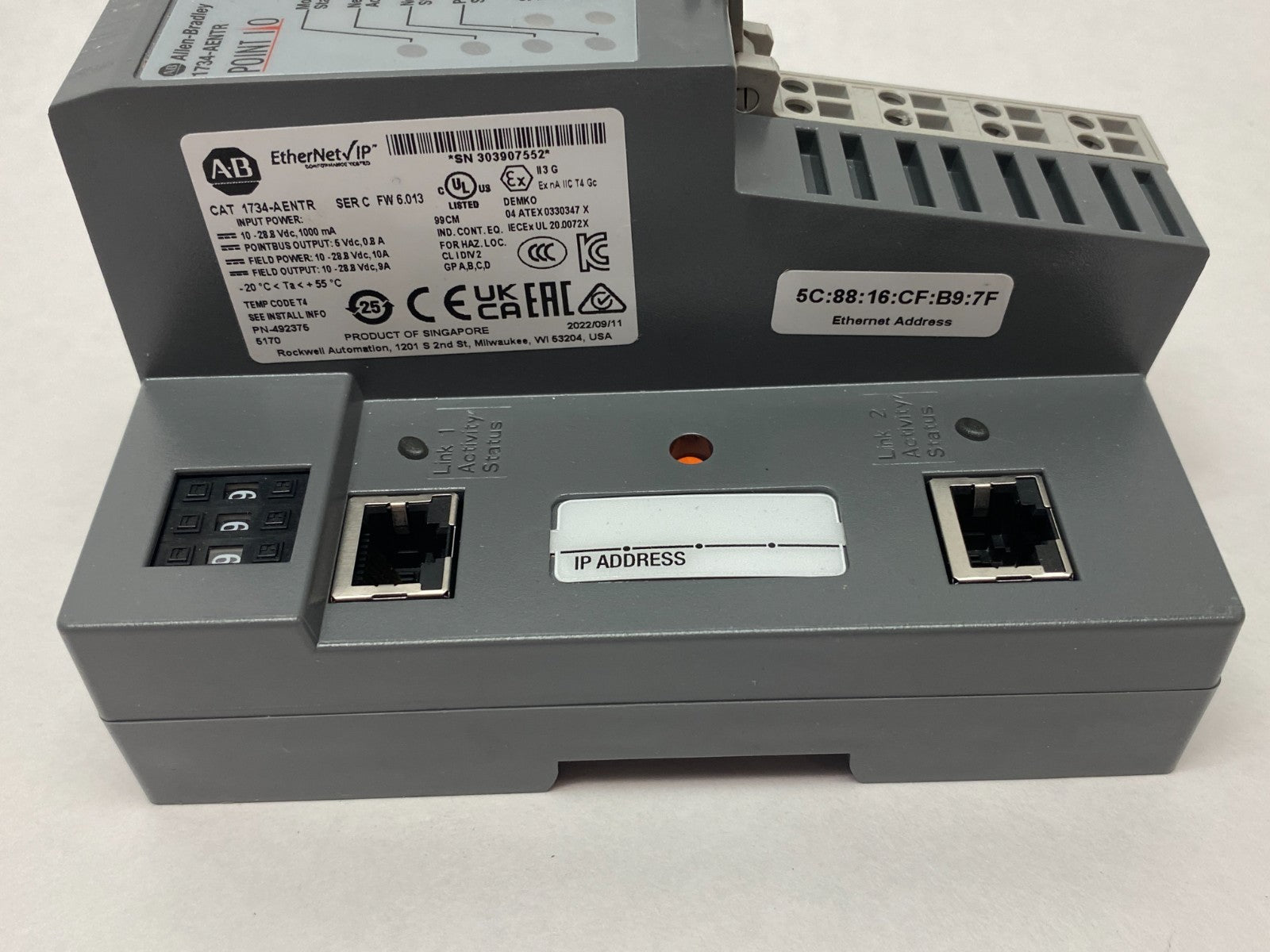 1734-AENTR | Allen Bradley Ser. C 2-Port EtherNet/IP I/O Adapter Module - New – Open box - Maverick Industrial Sales