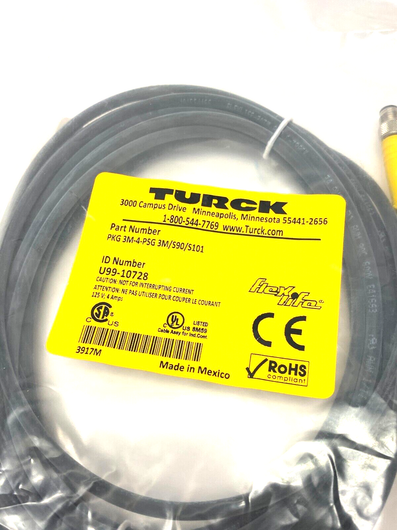 Turck PKG 3M-4-PSG 3M/S90/S101 Flexlife Double Ended Cordset U99-10728 - Maverick Industrial Sales