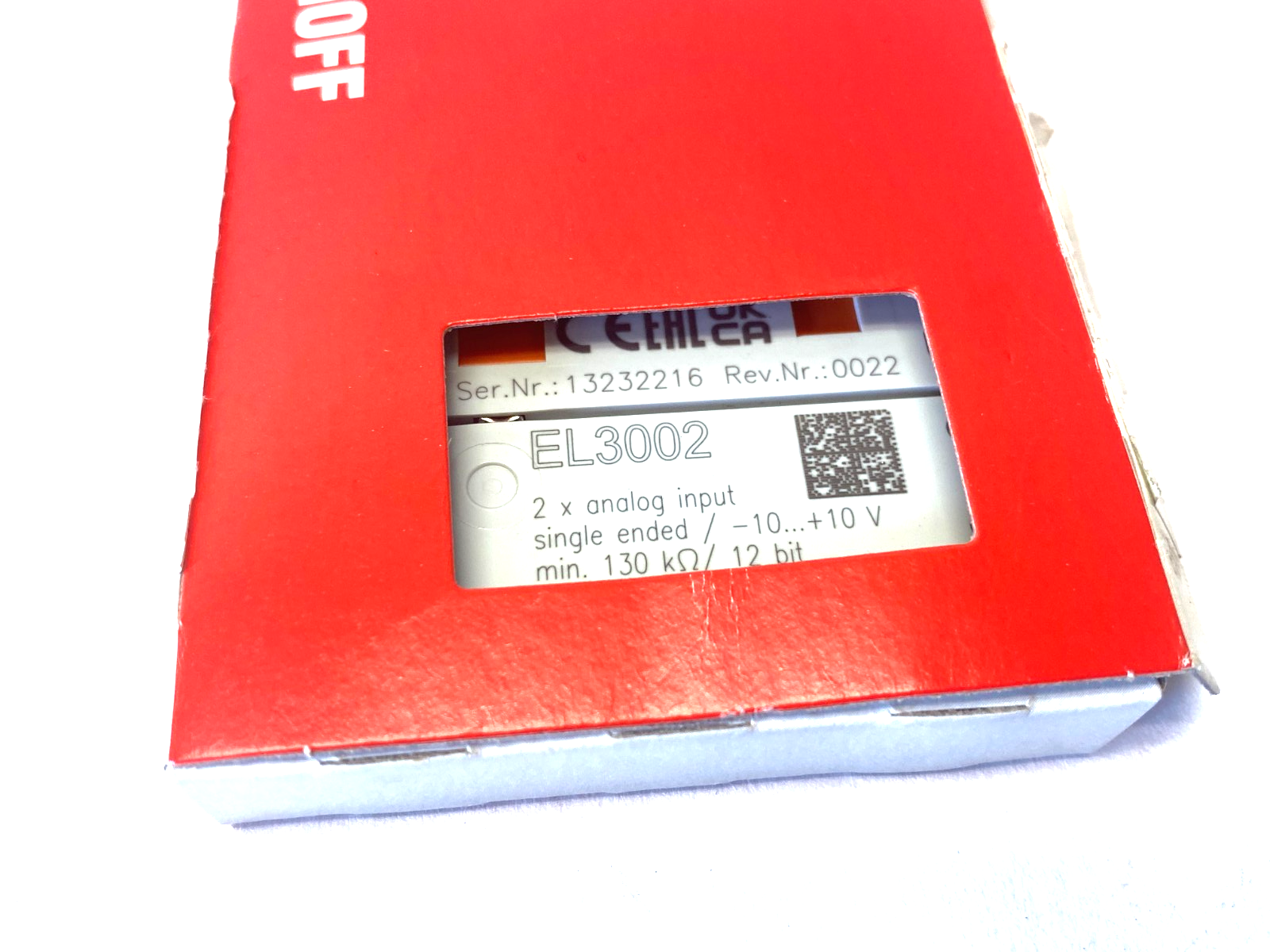 Beckhoff EL3002 EtherCAT 2-Channel Analog Input Terminal - Maverick Industrial Sales