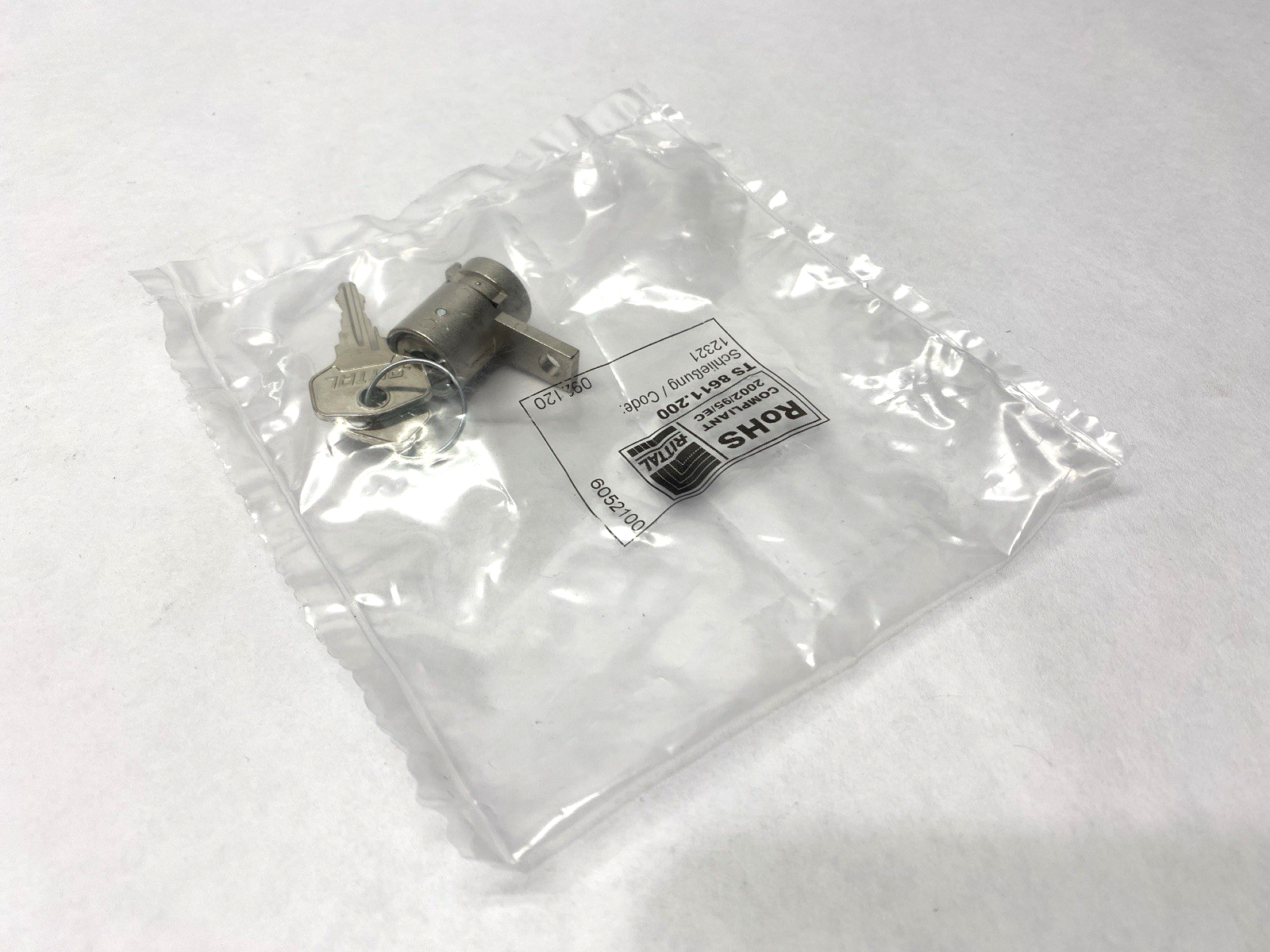 Rittal TS 8611.200 Lock and Pushbutton Insert for Handle Systems w/ 2 Keys - Maverick Industrial Sales