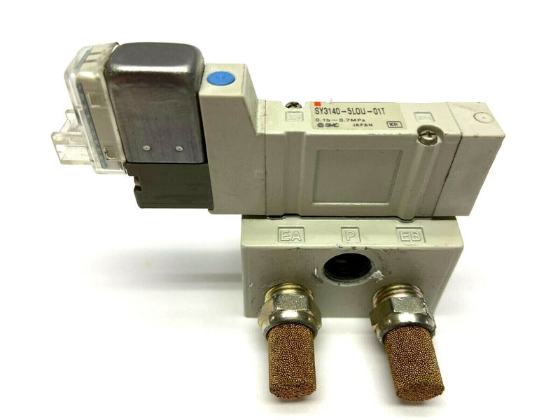 SMC SY3140-5LOU-01T Single Solenoid Valve w/ Base Mount, Pneumatic - Maverick Industrial Sales