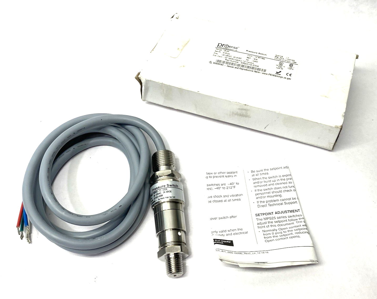 AutomationDirect MPS25-1C-D30A ProSense Mechanical Pressure Switch 6-30psi - Maverick Industrial Sales